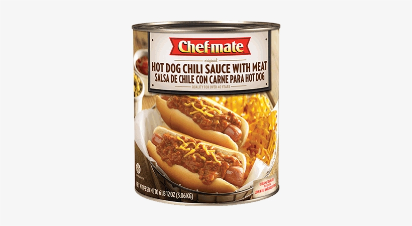 Chef-mate Hot Dog Chili Sauce With Meat 6 X 108 Ounces - Chef Mate Chili, transparent png download