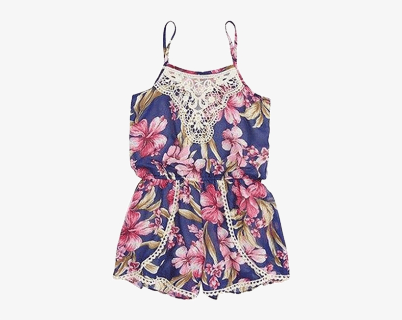Petite Bello Playsuit 0-6 Months Cheyenne Floral Lace - Toddler Girl's Truly Me Floral Romper, Size 3t - Blue, transparent png download