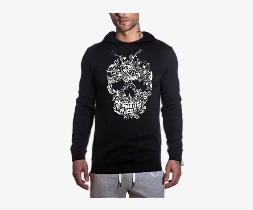 Bikers Skull Men Hoodie - Sweatshirt, transparent png download