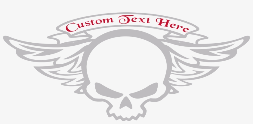 Winged Skull Motorcycle Trailer Decals - Motorcycle, transparent png download