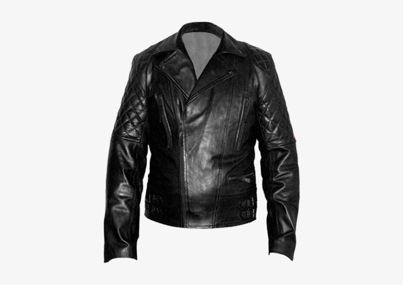 Men's Black Classic Diamond Biker Motorcycle Quilted - Black Biker Leather Jacket Mens, transparent png download