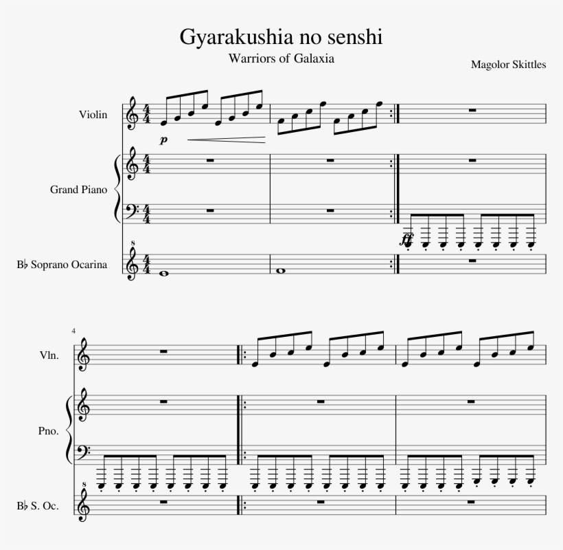Gyarakushia No Senshi Sheet Music Composed By Magolor - Sheet Music, transparent png download