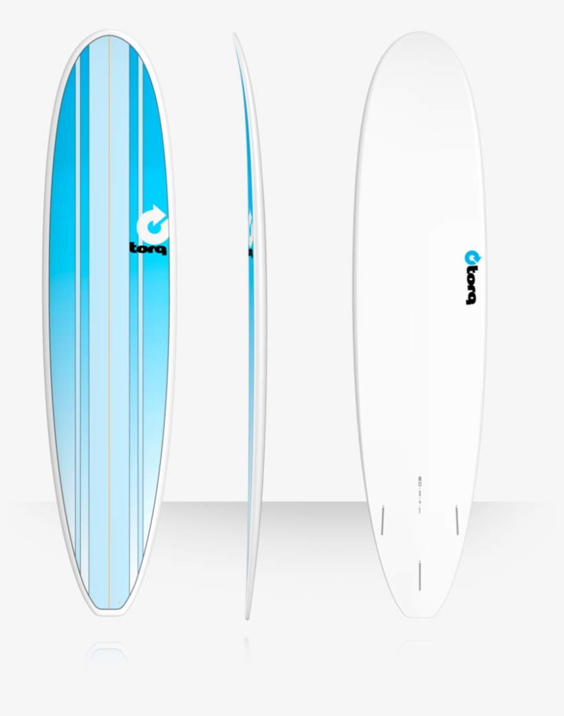 8'0" Torq Longboard New Classic Blue Vertical Stripes - Torq Surfboards, transparent png download