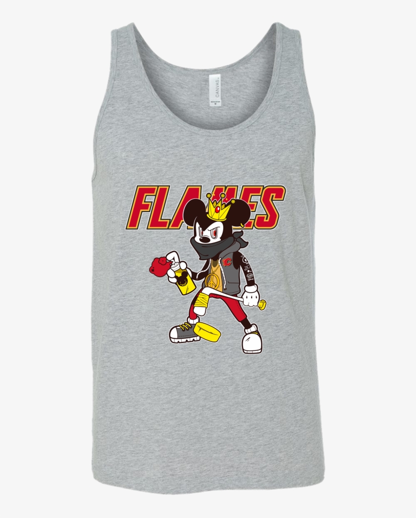 Calgary Flames Mickey Mouse Is Wearing A Peace Necklace - Llama Animal Groove Tank Top, transparent png download
