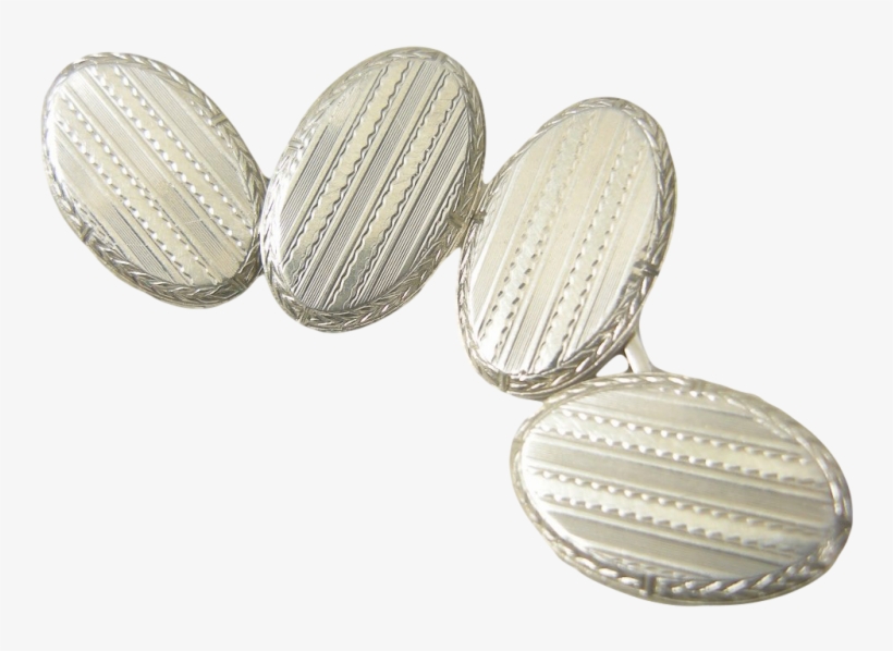 Kohn 10k White Gold Oval Double-sided Men's Cufflinks - Gold, transparent png download