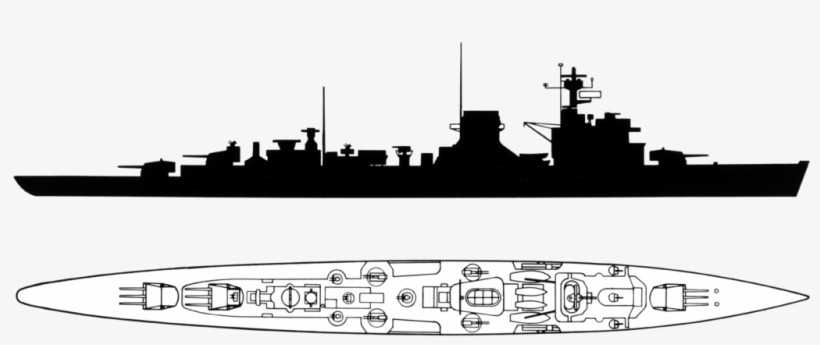 Recognition Silhouette Of The Soviet Light Cruiser - Cruiser, transparent png download