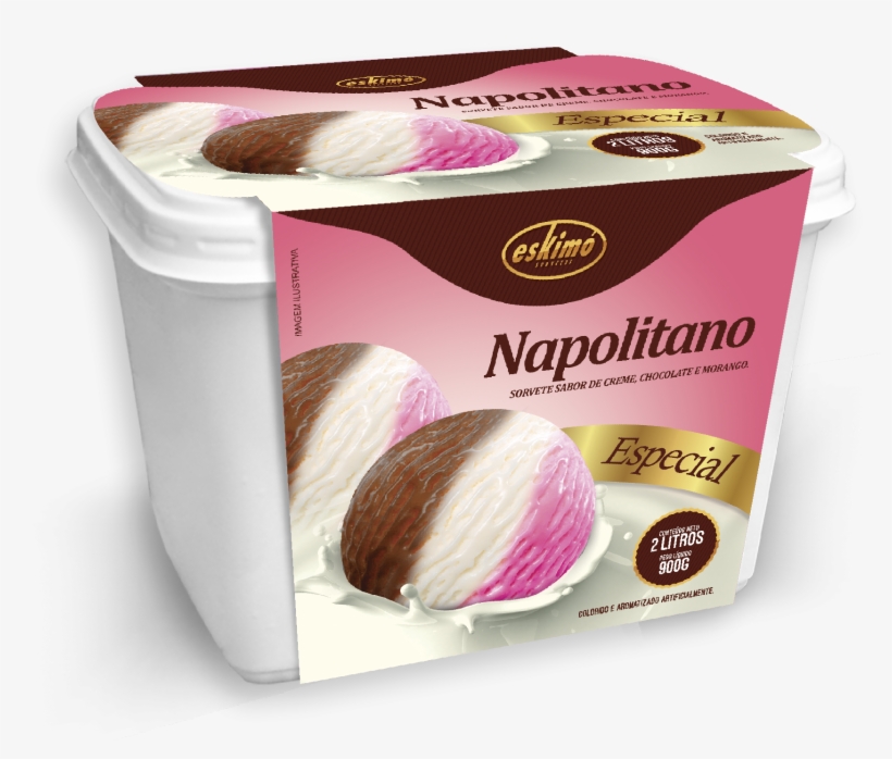 Eskimó Pote Sorvete 2l Napolitano - Pote De Sorvete Eskimos, transparent png download