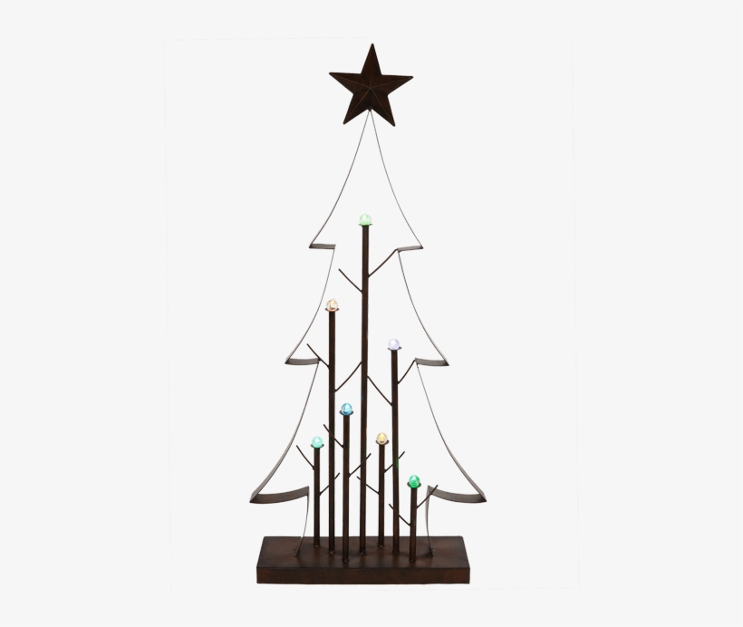 Lg Metal Led Tree Silhouette Fig • $99 - Christmas Tree, transparent png download
