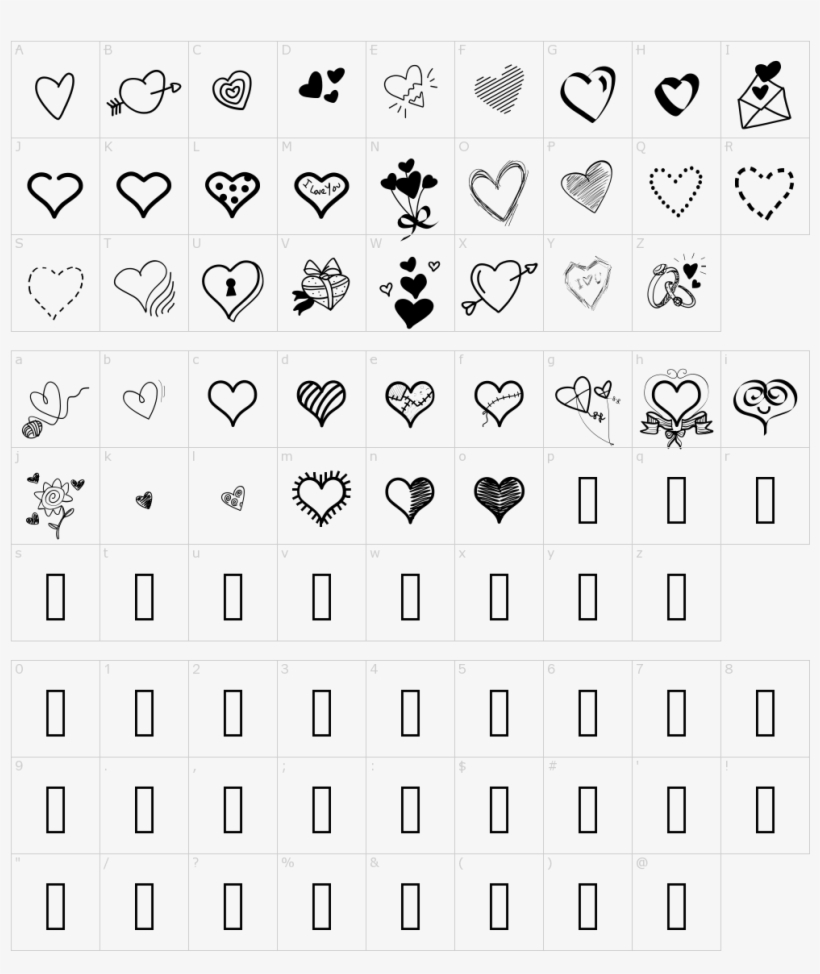 Pw Little Hearts Font - Gatsby Font, transparent png download