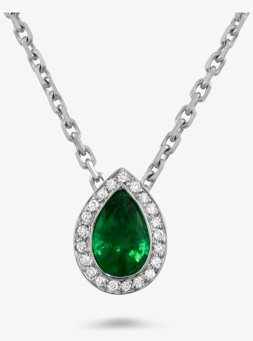 18k Wg - Green Necklace Transparent, transparent png download