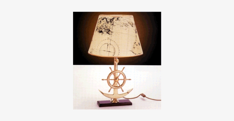 Timon - Lampada Ancora + Timone Ottone. Paralume Pergamena, transparent png download