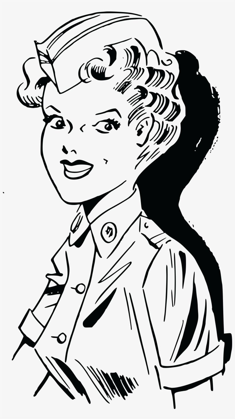 Free Clipart Images - Transparent Retro Lady Clipart, transparent png download