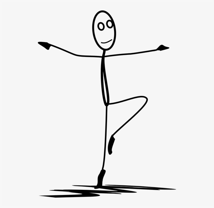 Ballerina Clipart Stick Figure - Dancing Stickman, transparent png download