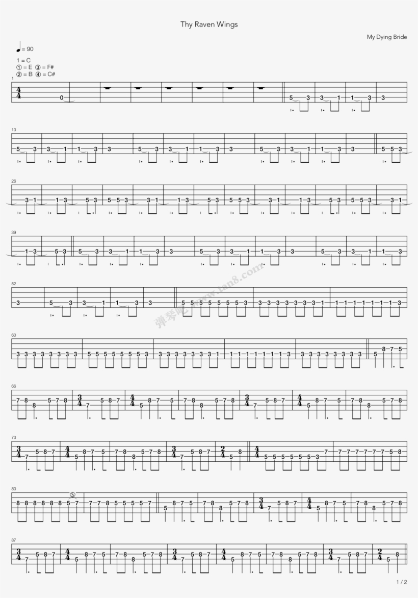 Thy Raven Wings 电贝斯 第1张图 - Electric Guitar, transparent png download