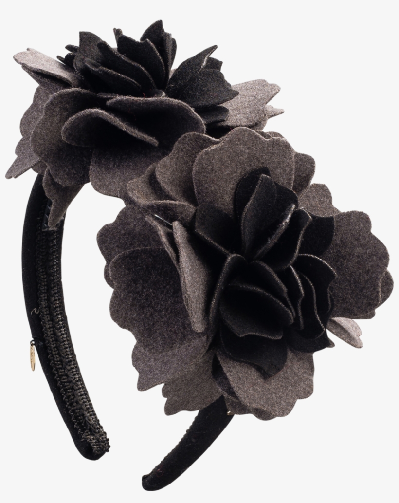 Two Tone Wool Flowers Headband - Headpiece, transparent png download