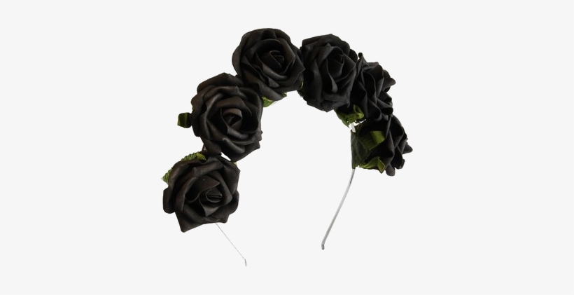 Black Flower Headband, transparent png download
