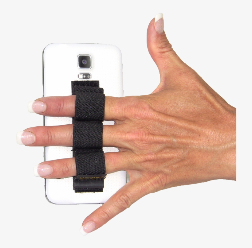 3-loop Phone Grip - Lazy-hands 3-loop Phone Grip - Fits Most - Black, transparent png download