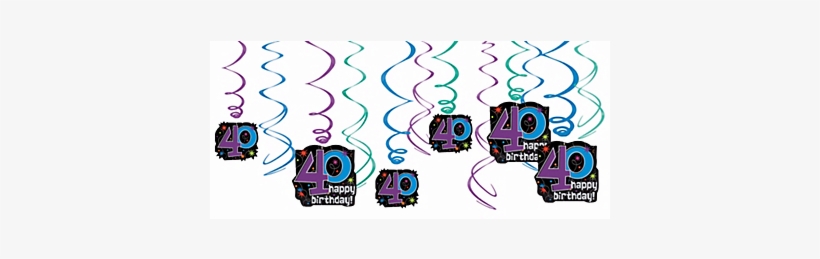 40th Birthday Swirl Decorations - 12 Assorted Hollywood Hanging Cutout Foil Swirls, transparent png download