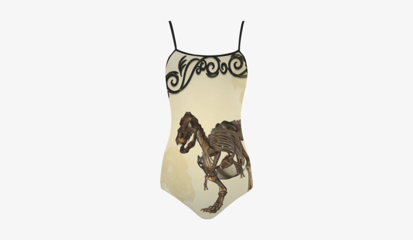 T-rex Skeleton Strap Swimsuit - T-rex Skeleton Bathmat, transparent png download