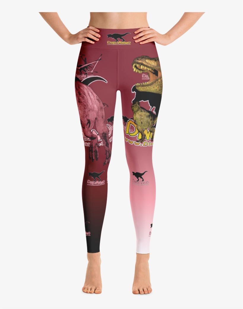 Dino Ammo T-rex Maroon Yoga Leggings - Cool Rogue Yoga Pants, transparent png download