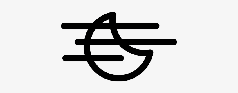 Fog Lines And Crescent Moon Outline Vector - Crescent, transparent png download