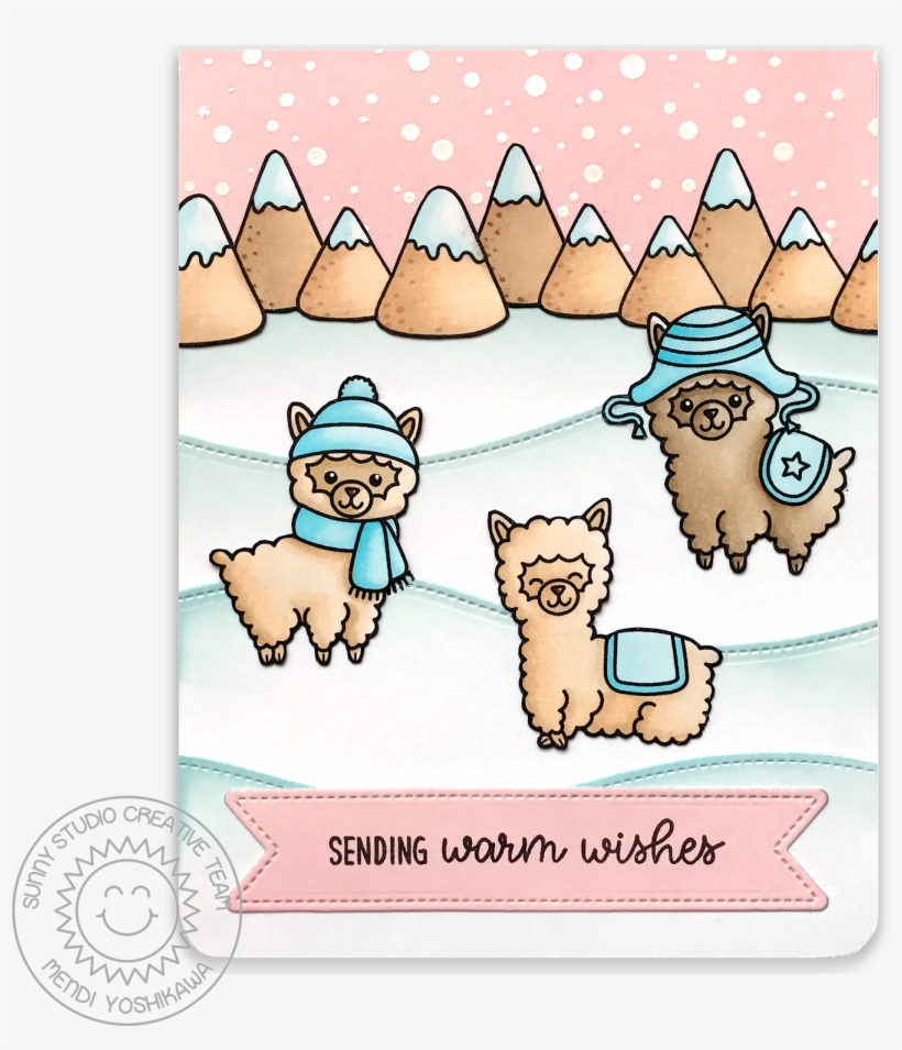 Sunny Studio Stamps - Sunny Studios Alpaca Holiday, transparent png download