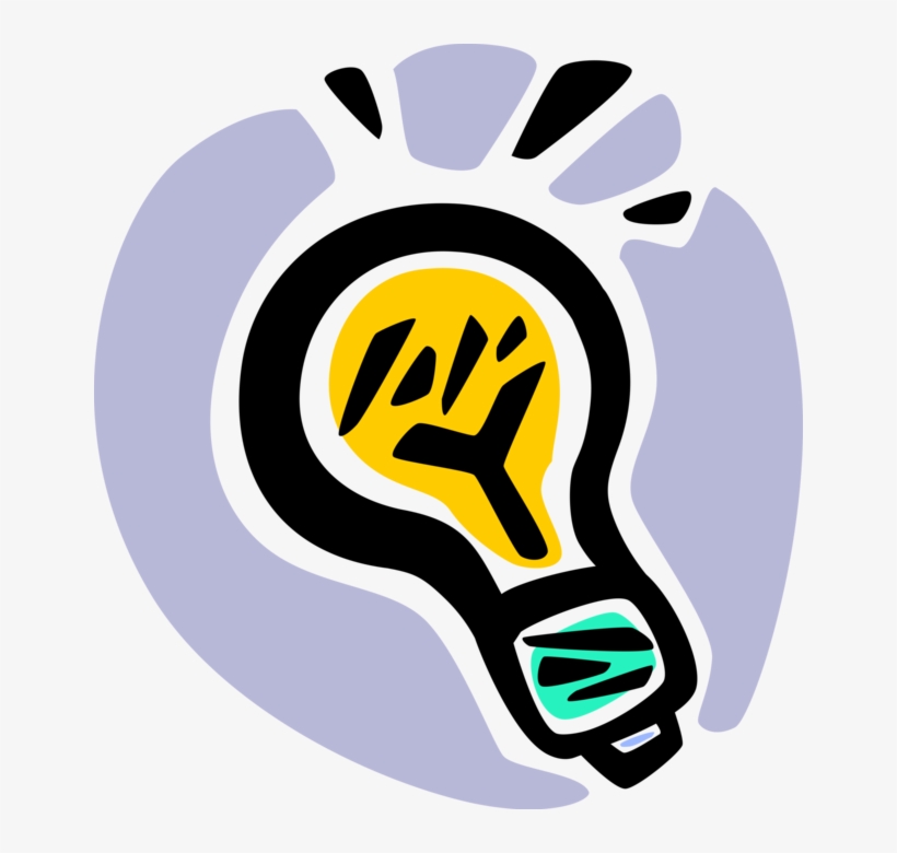 Vector Illustration Of Electric Light Bulb Symbol Of - Illustration, transparent png download