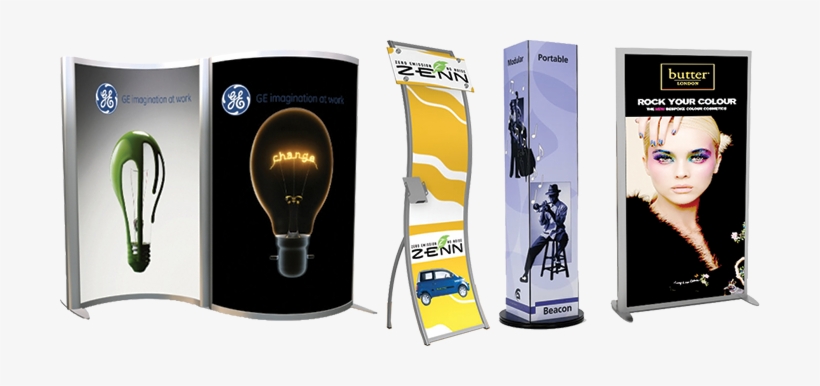 Lights, Movement, And Colorful Trade Show Graphics - 3d Banner Stand, transparent png download