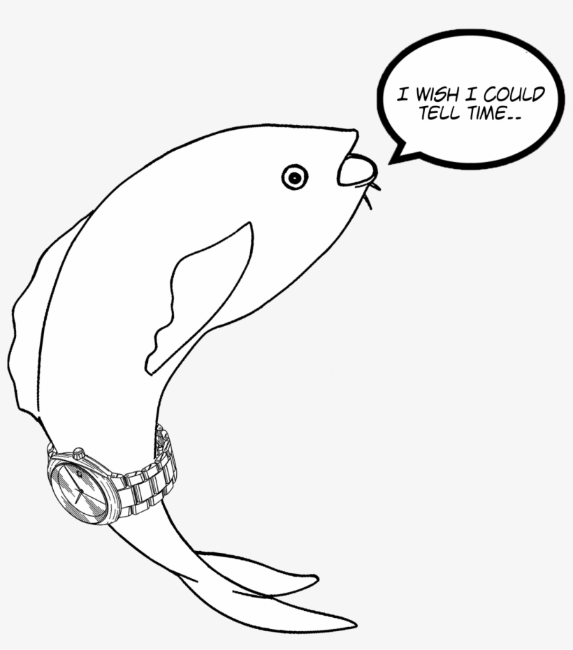 Fish Wearing A Watch Over His Cr - Fish Wearing A Watch, transparent png download