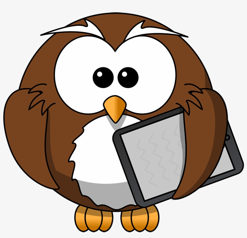 Owl With Tablet Shower Curtain, transparent png download
