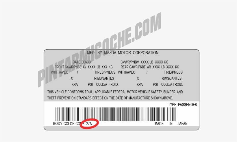 Ejemplo - Codigo Color Rojo Mazda 6, transparent png download