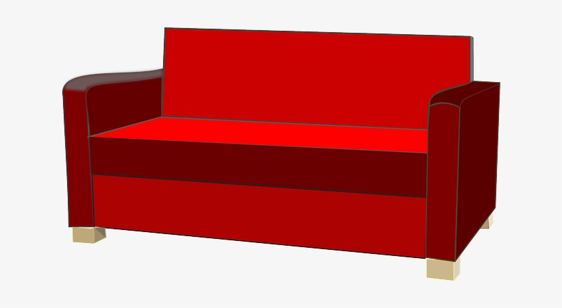 Sofa Clipart Red Couch - Couch, transparent png download