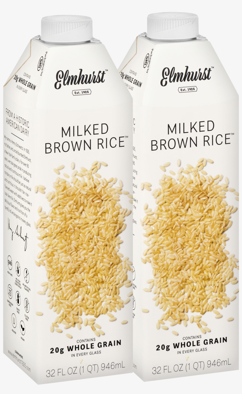 Elmhurst Milked Brown Rice 32 Oz - Rice Milk, transparent png download