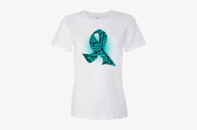 Ovarian Cancer Ribbon Powerful Slogans Women's Fashion - Pink Ribbon Survivor Shirts, transparent png download