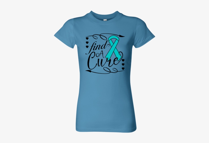 Ovarian Cancer Find A Cure Deco Women's Fitted T-shirt - T-shirt, transparent png download