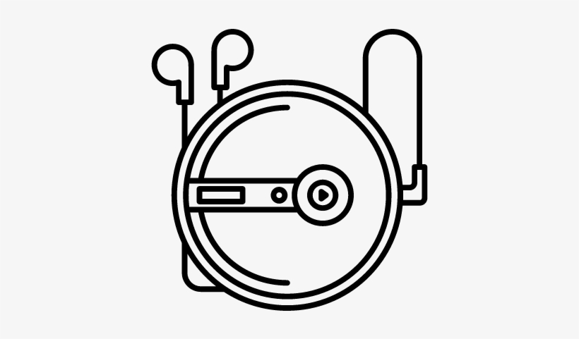 Cd Player With Earphones Vector - Cd Player Icon Png, transparent png download