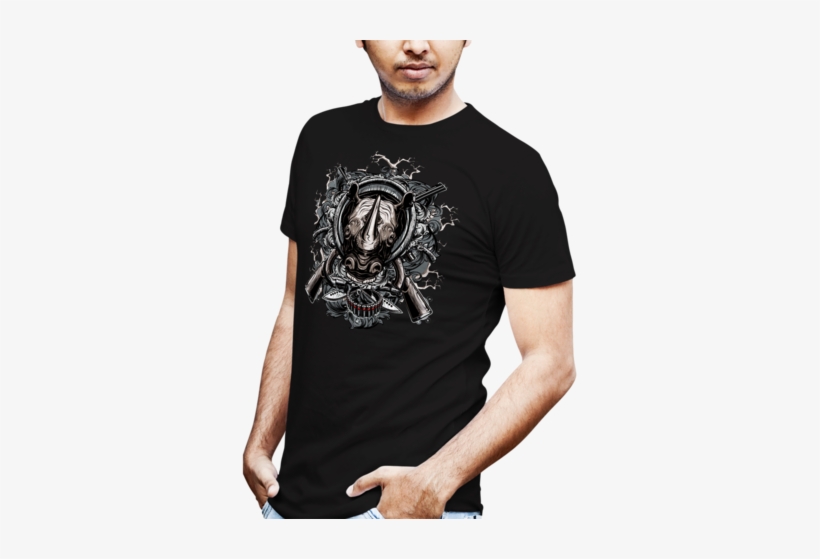 Rhino Hunter T-shirt - Tshirt Vollister, transparent png download