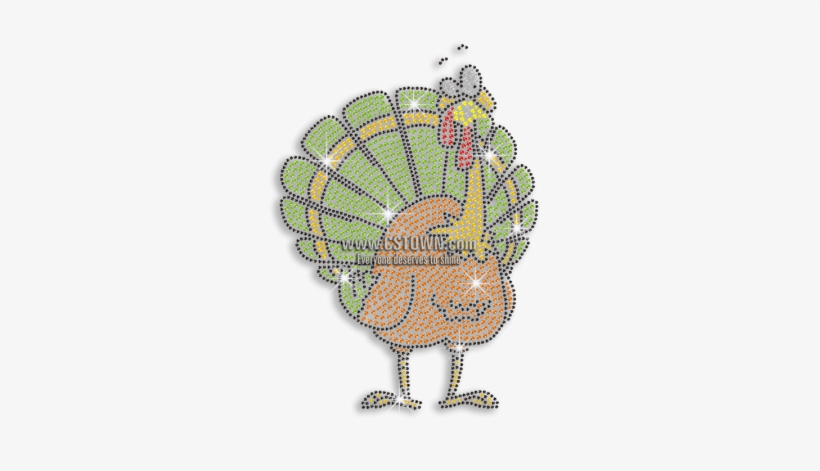 Funny Thanksgiving Turkey Design Iron-on Rhinestone - Iron On