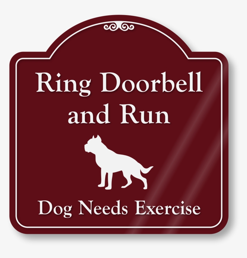 Ring Doorbell And Run Funny Showcase Sign - Ring Doorbell Sign, transparent png download