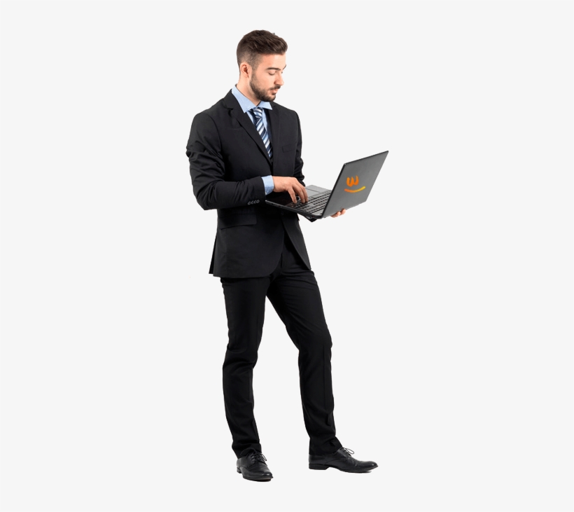 Ejecutivo Con Pagina Web - Hombre Con Laptop Png, transparent png download