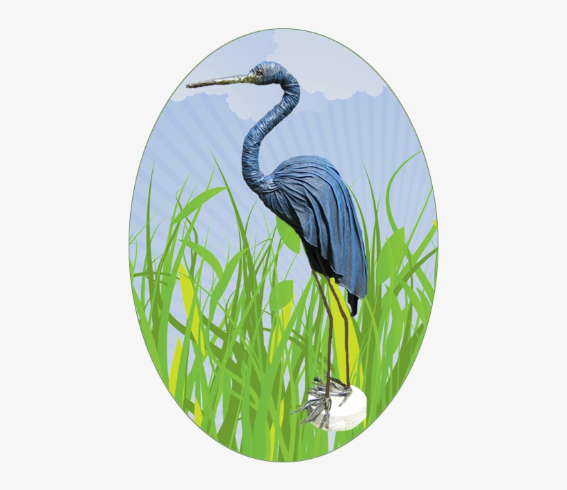 B Blue Heron Paverpol Statue - Statue, transparent png download