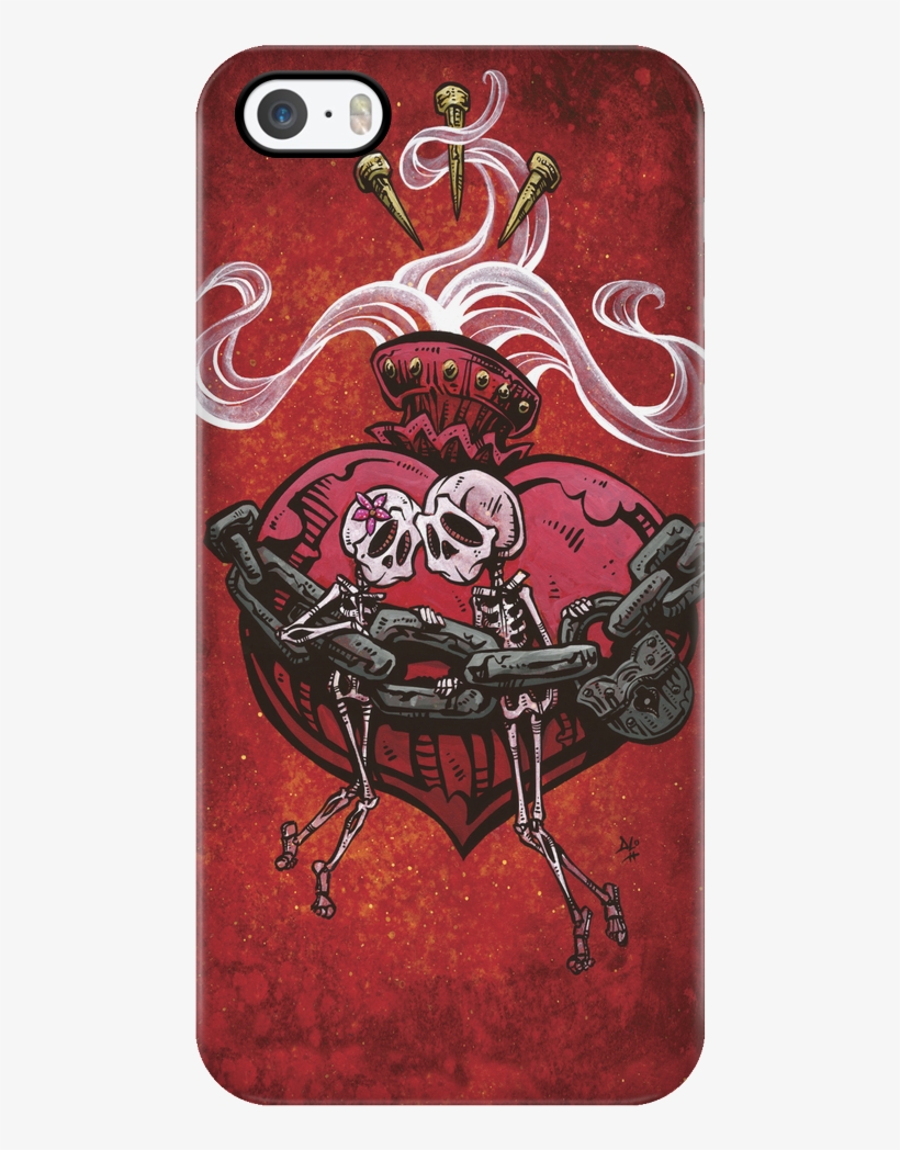 Day Of The Dead Artist David Lozeau, Chained To You - Custom Phone Cases Iphone 5c - Diy Sugar Skull Cell, transparent png download