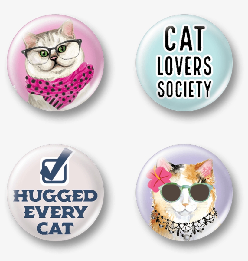 Cat Lover Button Pins - Cat, transparent png download