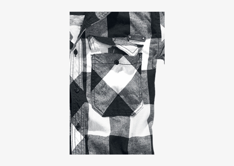Brandit Hombre Checkshirt Negro-blanco Camisa De Franela - Shirt, transparent png download
