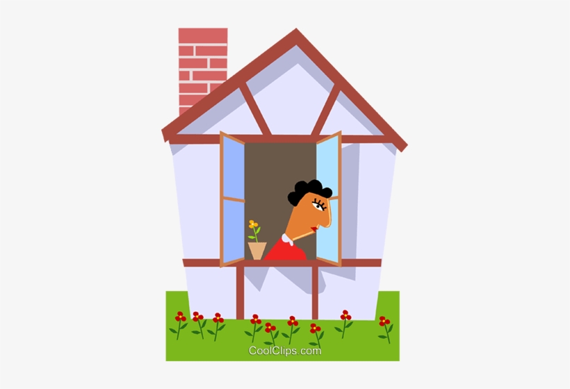 Woman Looking Out The Window Royalty Free Vector Clip, transparent png download