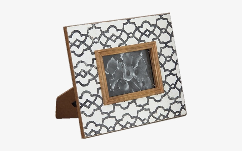 Wooden Black & White Decal Frame Picture Frame PNG Image