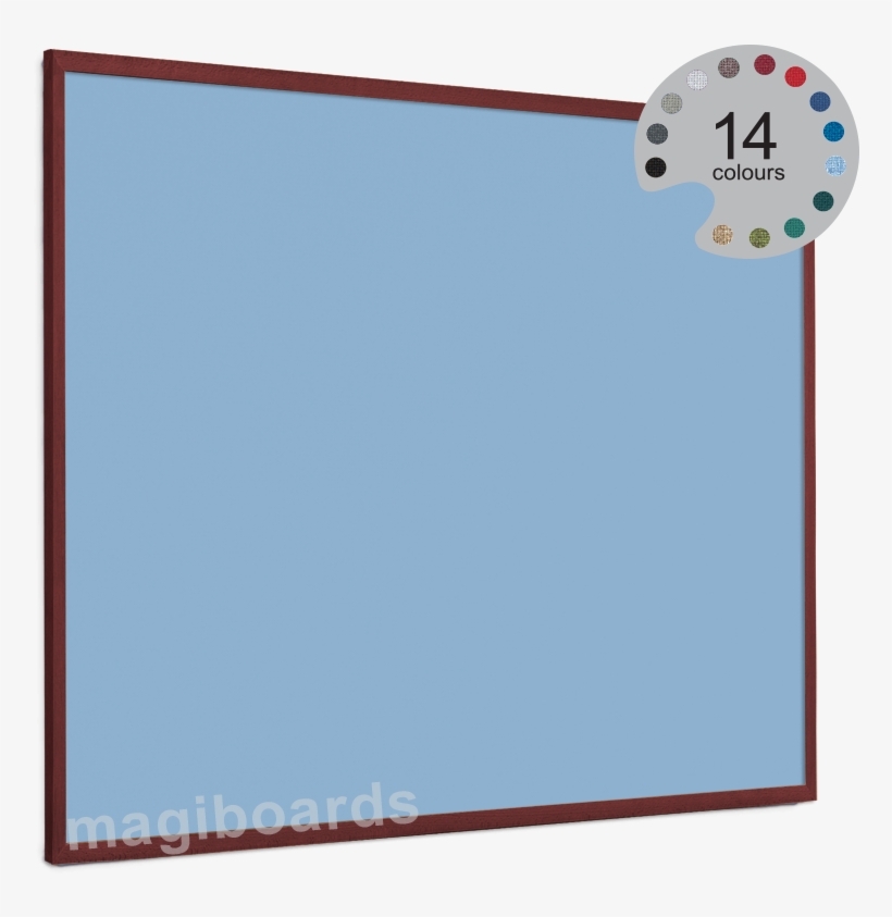 Hessian Dark Wood Framed Noticeboard - Clock, transparent png download