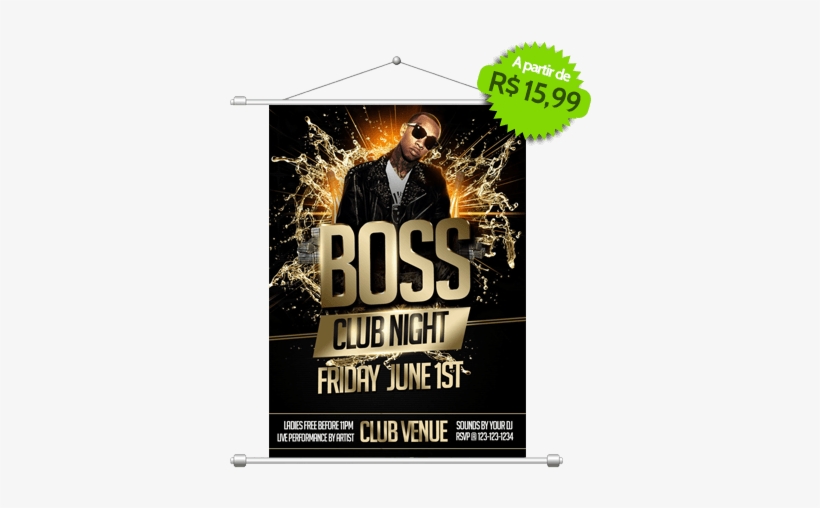 Impressão De Banners & Faixas - Wonderful Free Psd Party Flyer Templates Boss Night, transparent png download