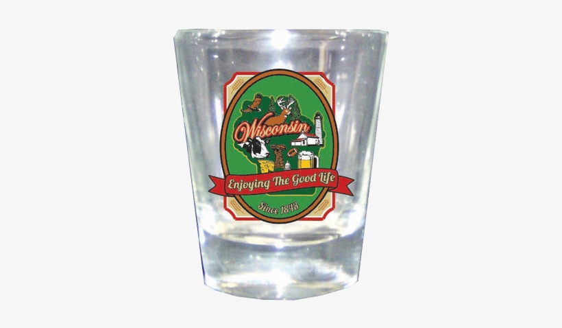Wi Map W/ Icons Full Color Shot Glass 12 Pc Min - Pint Glass, transparent png download