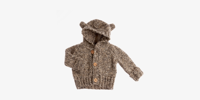 Tocoto Vintage Grey Blend Cardi With Bear Ears - Jacket, transparent png download